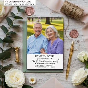 55th Wedding Anniversary Save the Date Photo Card