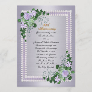 55th Wedding anniversary vow renewal Lavender Invitation