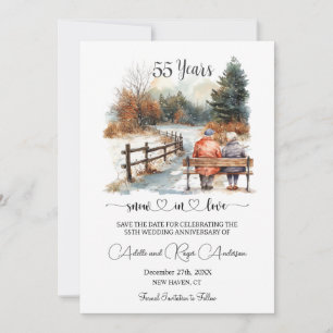 55th Wedding Anniversary Winter Landscape Romantic Save The Date