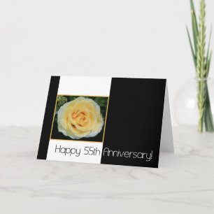 55th Wedding Anniversary - Yellow Rose Card