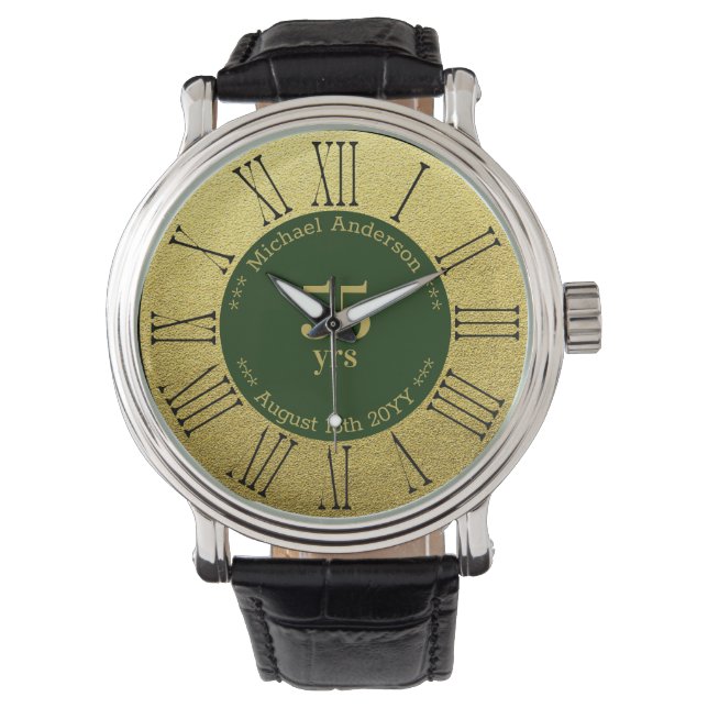 55yrs Retirement or Anniversary Personalised Watch (Front)