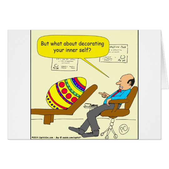 562 Easter egg inner self cartoon Card