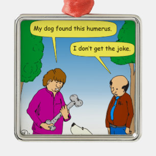 566 My dog found this humourous cartoon Metal Tree Decoration