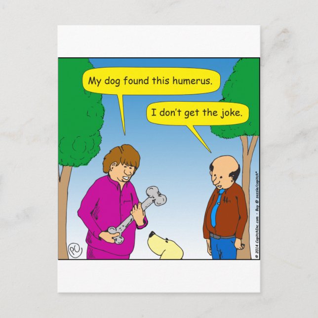 566 My dog found this humourous cartoon Postcard (Front)