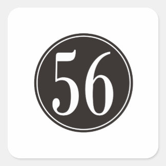 #56 Black Circle Square Sticker