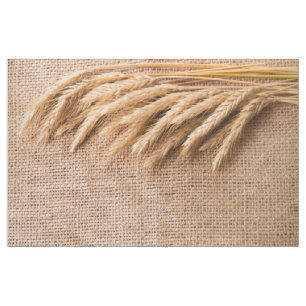 56" Inch Wide Cotton Fabric Wheat on Burlap Sack C
