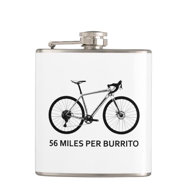 56 Miles Per Burrito Hip Flask (Front)
