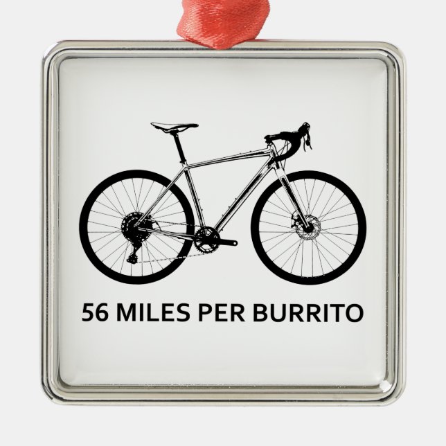 56 Miles Per Burrito Metal Tree Decoration (Front)