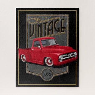 56 Red Classic Truck Jigsaw Puzzle