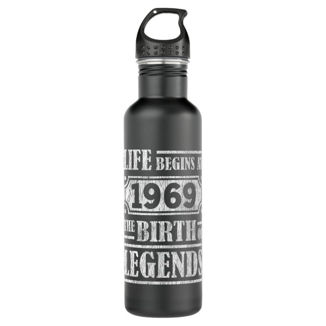 56 Year Old 1969 Birth Of Legend 56th Birthday 710 Ml Water Bottle (Front)