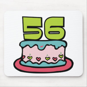 56 Year Old Birthday Cake Mouse Mat