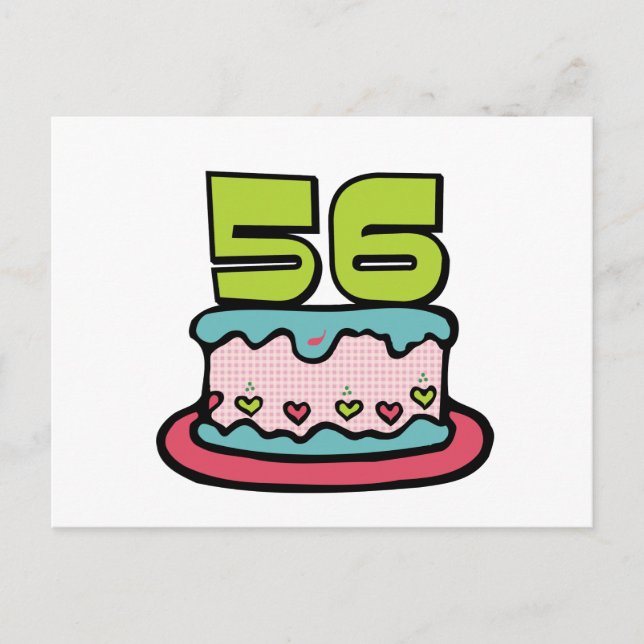 56 Year Old Birthday Cake Postcard (Front)