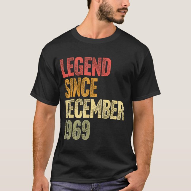 56 Year Old Legend Since December 1969 Retro 56th  T-Shirt (Front)