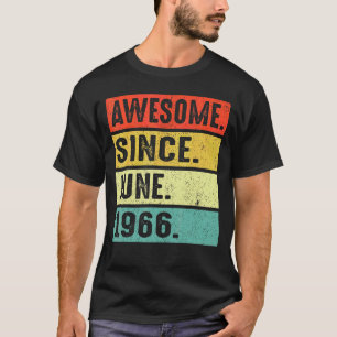 56 Years Old Awesome Since June 1966 56th Birthday T-Shirt