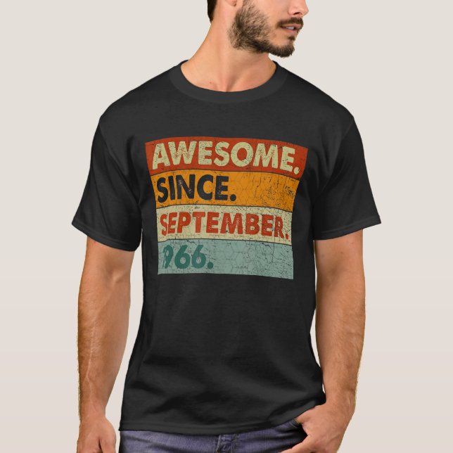 56 Years Old  Awesome Since September 1966 56th Bi T-Shirt (Front)