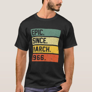 56 Years Old Retro Birthday Gift Epic Since March T-Shirt