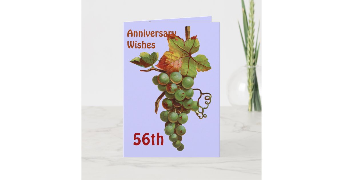 56th Anniversary wishes, customiseable Card | Zazzle.co.uk