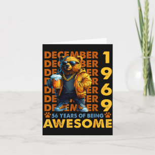 56th Birthday Bear Legends December 1969 56 Years Card