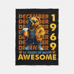 56th Birthday Bear Legends December 1969 56 Years  Fleece Blanket