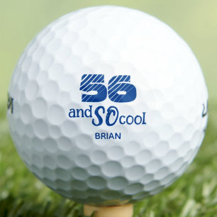 56th Birthday Gift for Him Cool Blue Golfer Golf Balls