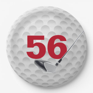56th Birthday Golf Ball Design  Paper Plate