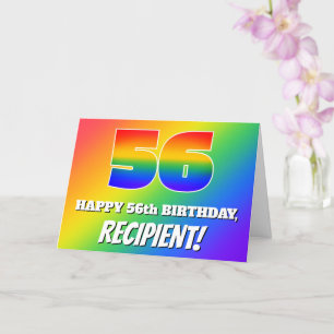 56th Birthday: Multicolored Rainbow Pattern # 56 Card