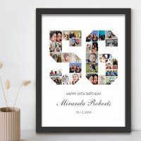 56th Birthday Number 56 Custom Photo Collage
