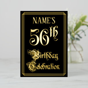 56th Birthday Party — Fancy Script & Custom Name