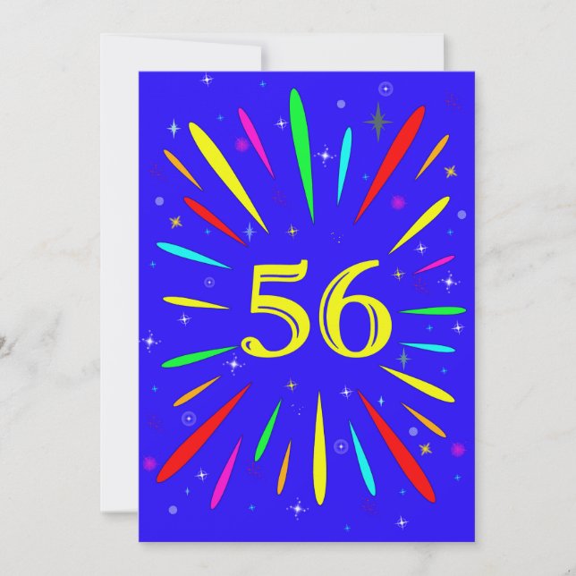 56th Birthday Party Invitation Explosion  (Front)