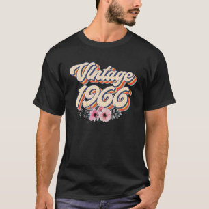 56Th Birthday S Women Vintage 1966 Floral 56 Years T-Shirt