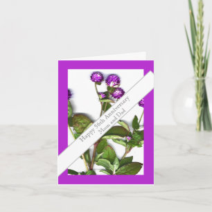 56th Wedding Anniversary Globe Amaranth   Card
