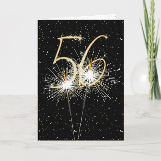 56th wedding anniversary sparklers card (Front)