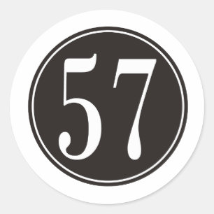#57 Black Circle Classic Round Sticker