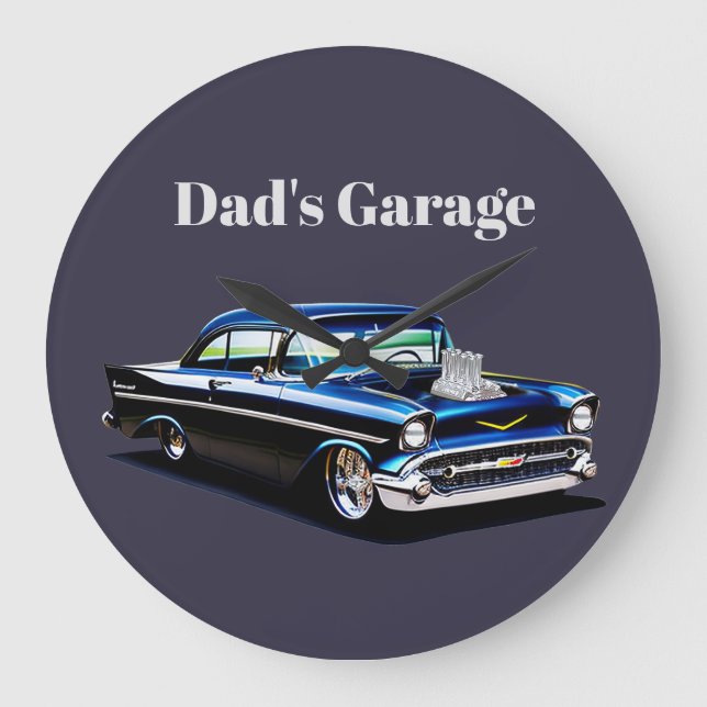 57 Chevy 1957 Chevrolet Muscle Car Large Clock (Front)