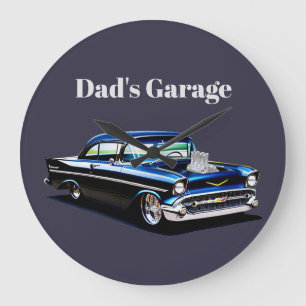 57 Chevy Classic Car Large Clock