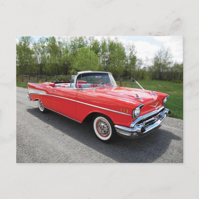 57' Chevy Convertible Postcard (Front)