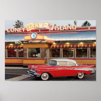 '57 Chevy with a 50's Style Coney Island Poster