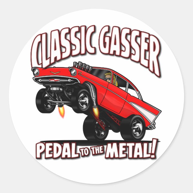 57 GASSER Flair Classic Round Sticker (Front)