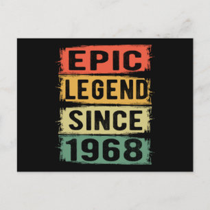 57 Years Old Bday 1968 Epic Legend 57th Birthday Postcard