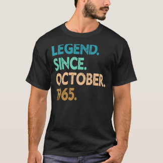 57 Years Old  Legend Since October 1965 57th Birth T-Shirt
