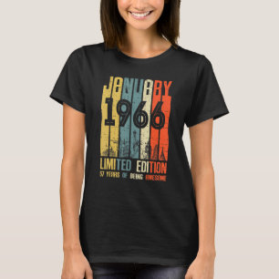 57 Years Old Vintage January 1966 Birthday Men Wom T-Shirt