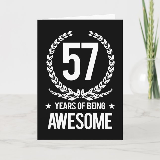 57th Birthday (57 Years Of Being Awesome) Card (Front)