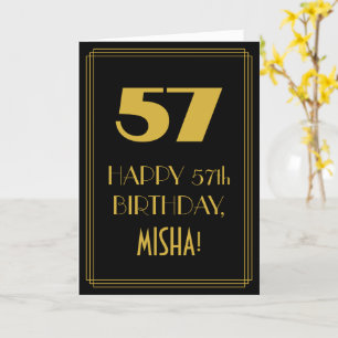 57th Birthday ~ Art Deco Inspired Look "57" & Name Card