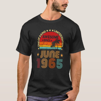 57th Birthday Awesome Since June 1965 Vintage T-Shirt