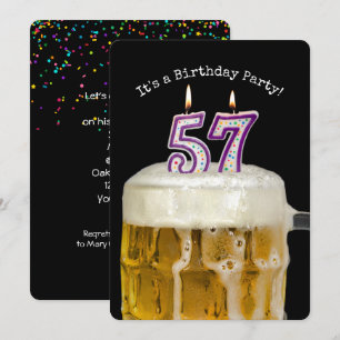 57th Birthday Beer Party Invitation