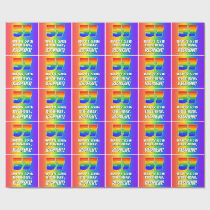 57th Birthday: Colourful, Fun Rainbow Pattern # 57 Wrapping Paper