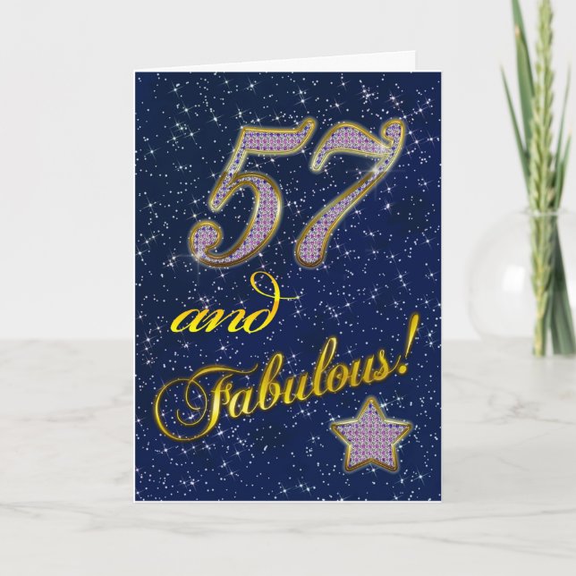 57th birthday for someone Fabulous Card (Front)