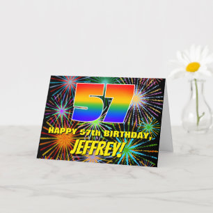 57th Birthday: Fun, Colourful Celebratory Firework Card