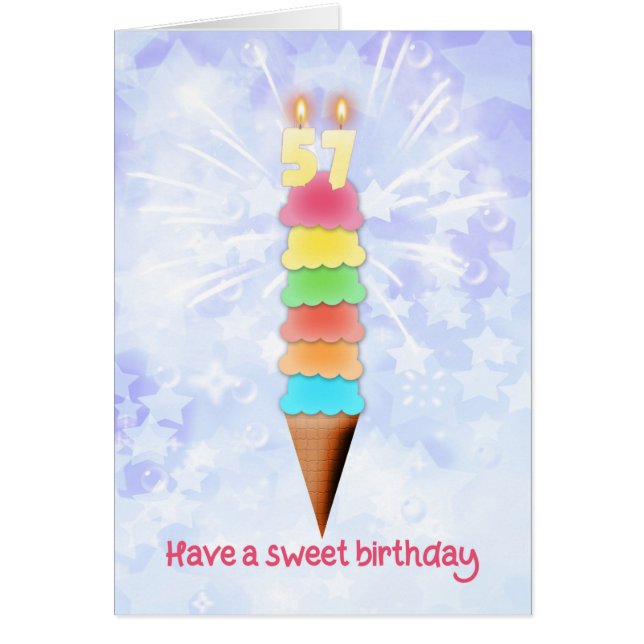 57th  Birthday Giant Ice Cream (Front)