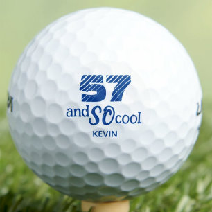 57th Birthday Gift for Him Blue Funny Cool Custom Golf Balls